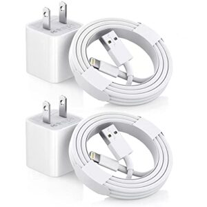 iphone charger, apple charger iphone[apple mfi certified] 2pack 3ft lightning cable rapid charging cord usb wall chargers travel plug adapter compatible iphone 13/12/11/10/x/8 plus/xr/xs max/se/ipad