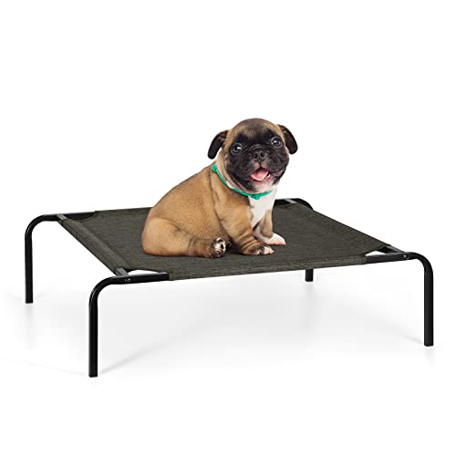 Cat Bed Dog Bed Elevated Pet Bed Raised Cat Cot Indoor & Outdoor Waterproof Breathable Chew Proof Dog Cat Bed Portable Pet Cot for Small Dogs & Cats, Rustic Gray