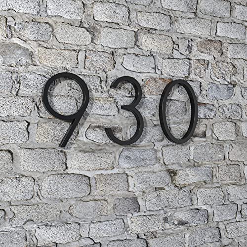5" Floating Stainless Steel Address House Number, Modern Metal Anti-Rust House Numbers with Nail Kits for Door Garden Mailbox Decor Visibility Signage (3)