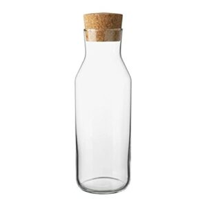 ikea 365 (34 oz) clear glass carafe with cork stopper, ideal for hot and cold water pitcher, tea/coffee maker, iced tea, beverage pitcher as well as for serving wine