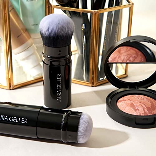 LAURA GELLER NEW YORK Baked Balance-n-Brighten Foundation with Retractable Airbrush Kabuki Brush Makeup Set, Fair (2 PC)