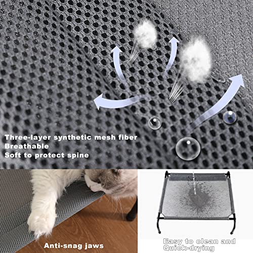 CZPET Elevated Cat Bed Puppy Hammock Raised Cooling Bed Portable Indoor and Outdoor Pet Bed Washable Breathable Mesh Bed Stable Pet Bed (Pet Bed)