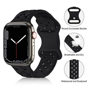 Arctime 5 Pack Soft Silicone Bands Compatible with Apple Watch Band 38mm 40mm 41mm 42mm 44mm 45mm 49mm, Sport Strap Breathable Wristbands for iWatch Ultra Series SE 8 7 6 5 4 3 2 1 Women Men