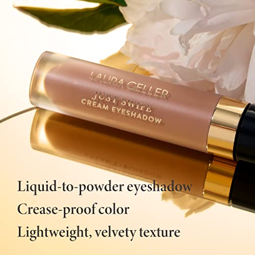 LAURA GELLER Just Swipe Liquid Eyeshadow - Cocoa - Cream-to-Powder - Lightweight Crease-Proof Velvety Color - Long-Lasting Finish