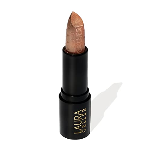 LAURA GELLER NEW YORK Gorgeous in Gold Rich Full-Coverage Lipstick, Limited Edition Gold Frosted Lip Color, Brilliant in Blush