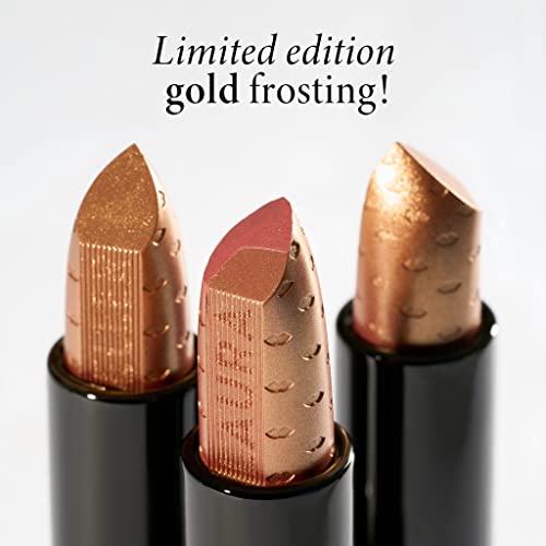 LAURA GELLER NEW YORK Gorgeous in Gold Rich Full-Coverage Lipstick, Limited Edition Gold Frosted Lip Color, Brilliant in Blush