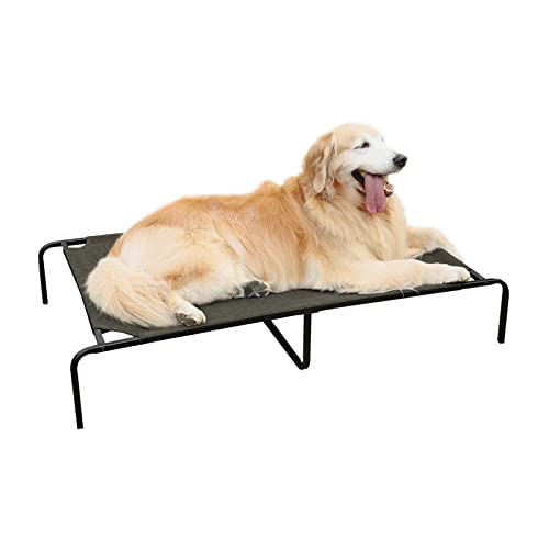 Elevated Dog Bed, Cooling Outdoor Raised Dog Pet Cot for Small Dogs Portable Waterproof Puppy Cots Beds with Washable Mesh for Indoor, Outdoor, 44in, Dark Brown