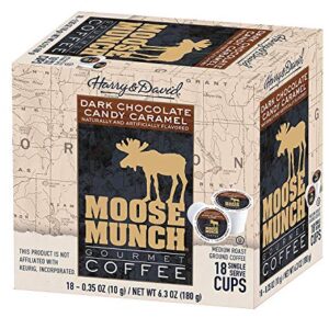 Harry & David Moose Munch Coffee in Single Serve Cups 18ct (Dark Chocolate Candy Caramel)