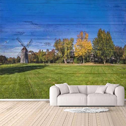 JWHFZMANPYK Wallpaper Peel & Stick Classical Vintage House East Hampton Old Hook Mill Self Adhesive Wall Mural Poster Removable Sticker Large 3D Wallpaper Home Decor for Bedroom Living Room