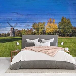 JWHFZMANPYK Wallpaper Peel & Stick Classical Vintage House East Hampton Old Hook Mill Self Adhesive Wall Mural Poster Removable Sticker Large 3D Wallpaper Home Decor for Bedroom Living Room