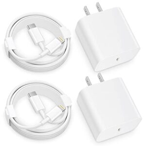 iphone 12 13 14 fast charger,【apple mfi certified】 2-pack 20w type c fast charger block with 6ft usb-c to lightning cable compatible with iphone 14 13 12 11 pro max/pro/plus/mini/xs max/xr/x, ipad