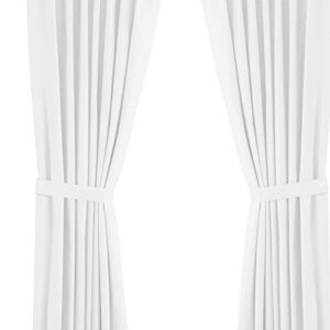 IKEA Ritva 401.119.92 White Curtain Set, 2 Panels with Tie-Backs - Size: W: 57" x L98, 100% Cotton, Pair of 2