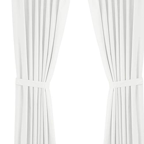 IKEA Ritva 401.119.92 White Curtain Set, 2 Panels with Tie-Backs - Size: W: 57" x L98, 100% Cotton, Pair of 2