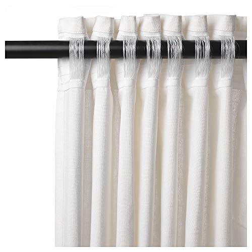 IKEA Ritva 401.119.92 White Curtain Set, 2 Panels with Tie-Backs - Size: W: 57" x L98, 100% Cotton, Pair of 2