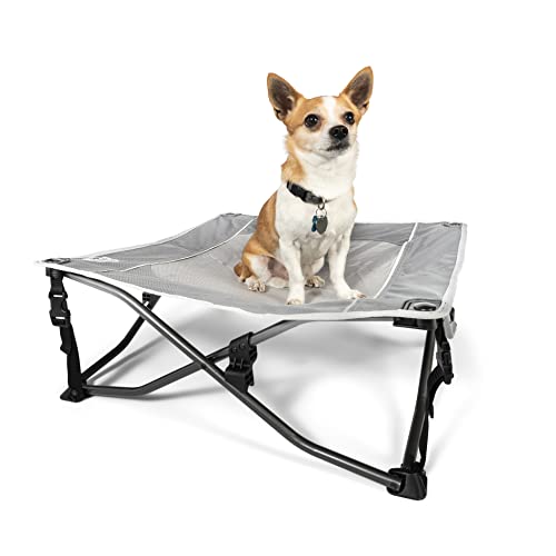 TIMBER RIDGE Folding Pet Bed Cot Mesh Sleep Bed for Dogs Cats Other Small Animals 25" L x 25" W x 8.3" H