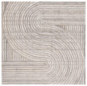 safavieh south hampton collection 6′ square beige sha301b handmade abstract wool area rug