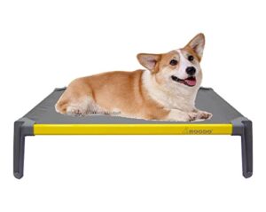 roodo elevated dog bed cooling raised dog bed aluminum frame and durable teslin mesh fabric pet cot easy installation without toolsunique design of non-slip feet pet bed indoor or outdoor used medium