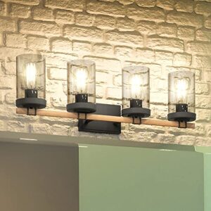 luxury urban loft bath light, large size: 9”h x 28”w, with modern farmhouse style elements, charcoal finish, uex2607 from the hampton collection by urban ambiance