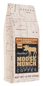 moose munch gourmet ground coffee by harry & david, 12 oz bag (milk chocolate caramel)