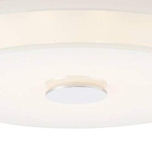 Possini Euro Design Clarival Modern Ceiling Light Flush-Mount Fixture 12 1/2" Wide Sleek Chrome Dimmable LED Clear Ring White Acrylic Diffuser for Bedroom Kitchen Living Room Hallway Dining House