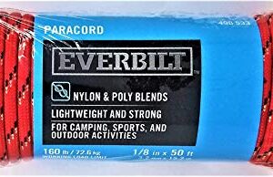 Everbilt 72515 Paracord in Red, 1/8" x 50'