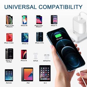 iPhone Charger Fast Charging, 【Apple MFi Certified】 2-Pack 20W USB C Fast Charger with 6FT Fast Charging SCSI Cable for iPhone 14/13/12/11/Xs/8, iPad, AirPods Pro and More