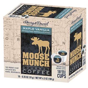 Moose Munch Single Serve Coffee by Harry & David, 4/18 ct boxes (72 Count) (Maple Vanilla)