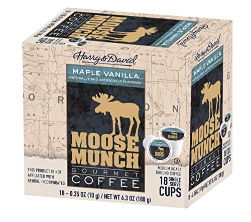 Moose Munch Single Serve Coffee by Harry & David, 4/18 ct boxes (72 Count) (Maple Vanilla)