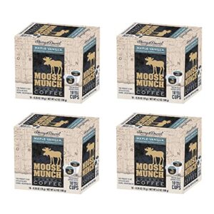 moose munch single serve coffee by harry & david, 4/18 ct boxes (72 count) (maple vanilla)