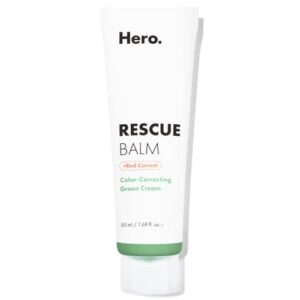rescue balm +red correct post-blemish recovery cream from hero cosmetics-intensive nourishing and calming for dry, red-looking skin after a blemish-dermatologist tested and vegan-friendly (0.50 fl oz)