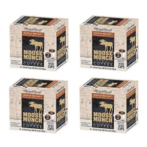 moose munch single serve coffee by harry & david, 4/18 ct boxes (72 count) (maple walnut)