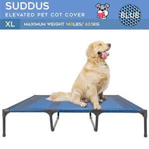 SUDDUS Elevated Dog Bed Replacement Cover, Raised Dog Bed Chew Proof Easy to Clean, Breathable Elevated Pet Bed is Suitable for Indoor and Outdoor Use. Dog Cot are Not Included (XL/ Blue)