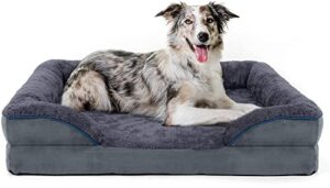 bnonya dog bed, dog bed for medium, large dogs, bolster pet bed couch with removable washable cover, egg foam and nonskid bottom