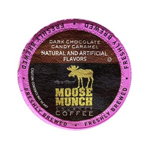 moose munch coffee by harry & david, 100 single serve cups (dark chocolate candy caramel)
