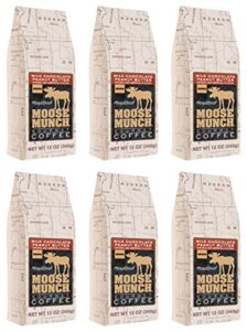 moose munch gourmet ground coffee by harry & david, 6/12 oz bags (milk chocolate peanut butter)
