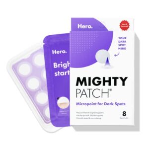 mighty patch micropoint for dark spots from hero cosmetics – post-blemish dark spot patch with 395 micropoints, dermatologist tested and non-irritating, not tested on animals (8 count)
