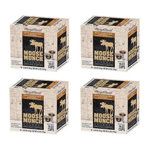 moose munch single serve coffee by harry & david, 4/18 ct boxes (72 count) (milk chocolate caramel)