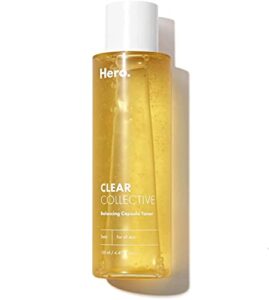 clear collective balancing capsule toner from hero cosmetics – daily facial toner for all skin types, hydrating serum for redness relief and dry skin, fragrance and paraben free (4.39 fl oz)