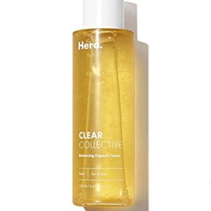 Clear Collective Balancing Capsule Toner from Hero Cosmetics - Daily Facial Toner for All Skin Types, Hydrating Serum for Redness Relief and Dry Skin, Fragrance and Paraben Free (4.39 fl oz)