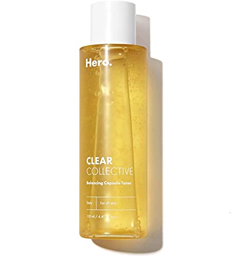 Clear Collective Balancing Capsule Toner from Hero Cosmetics - Daily Facial Toner for All Skin Types, Hydrating Serum for Redness Relief and Dry Skin, Fragrance and Paraben Free (4.39 fl oz)