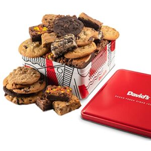 David’s Cookies Gourmet Assorted Cookies and Brownies Gift Basket - 12 x 1.5oz fresh baked cookies and 10 x 2oz individually wrapped brownies - Ideal Gift for Corporate Birthday Fathers Mothers Day Get Well and Other Special Occasions