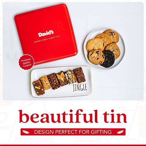 David’s Cookies Gourmet Assorted Cookies and Brownies Gift Basket - 12 x 1.5oz fresh baked cookies and 10 x 2oz individually wrapped brownies - Ideal Gift for Corporate Birthday Fathers Mothers Day Get Well and Other Special Occasions