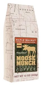 moose munch gourmet ground coffee by harry & david, 12 oz bag (maple walnut)