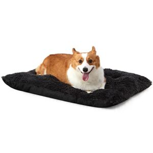 FURTIME Dog Bed Crate Pad Washable Dog Beds for Large Dogs Cats Deluxe Thick Plush Fluffy Kennel Crate Pad Comfy Pet Sleeping Mat Anti-Slip & Anti Anxiety Orthopedic Calming Bed