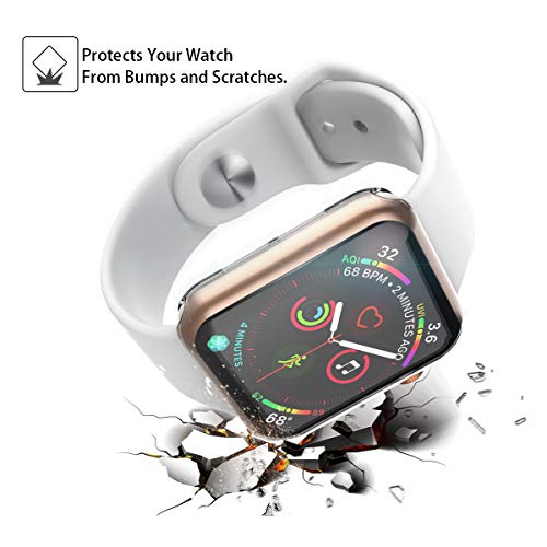 [2-Pack] Julk 40mm Case for Apple Watch Series 6 / SE / Series 5 / Series 4 Screen Protector, Overall Protective Case TPU HD Ultra-Thin Cover for iWatch, Transparent