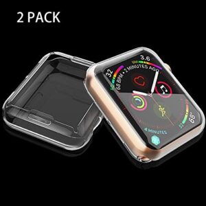 [2-Pack] Julk 40mm Case for Apple Watch Series 6 / SE / Series 5 / Series 4 Screen Protector, Overall Protective Case TPU HD Ultra-Thin Cover for iWatch, Transparent