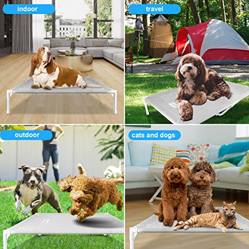 LHGYHUV Outdoor Elevated Dog Bed,Dog Beds for Large Dogs,Raised Dog Bed Cot Couch Portable Indoor & Outdoor Pet Hammock Bed ,Large Dog Bed Washable & Breathable Mesh