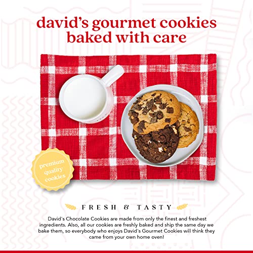 David's Cookies Assorted Fresh-Baked Decadent Cookie Gift Basket Tin — Luscious Large Cookies No Added Preservatives 4 oz./ each— All-Natural Cookies — Ideal Gift for Corporate Birthday Fathers Mothers Day Get Well and Other Special Occasions - 2 lb (8 Co