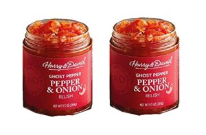al amin foods harry and david ghost pepper and onion relish 2 glass jars net wt 9.5 (269g) each., red