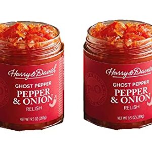 Al Amin Foods Harry and David Ghost Pepper and Onion Relish 2 Glass Jars Net Wt 9.5 (269g) each., Red